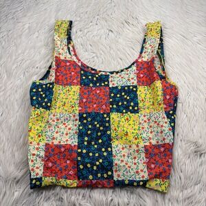 Baggu Multi-Color Floral Patchwork Plaid Shopper Bag Reusable Nylon